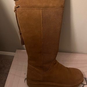 BEARPAW Boots TRACY Suede Leather USED Knee-High Boot